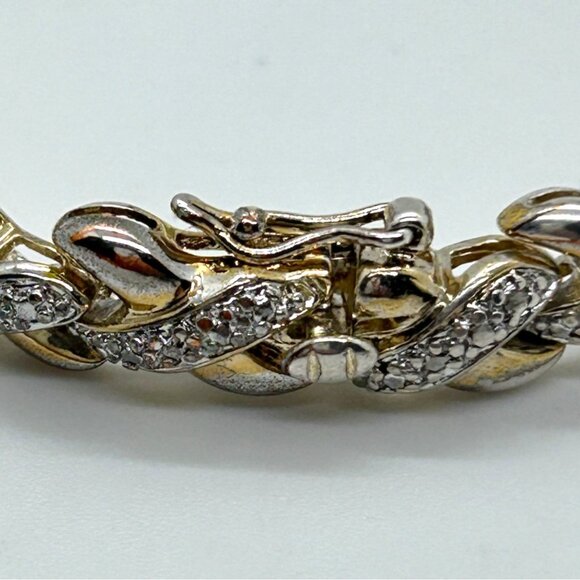 Vintage Ross-Simons Tennis Bracelet 925 Sterling Silver Gold Vermeil 7.5" 20g - Picture 14 of 15